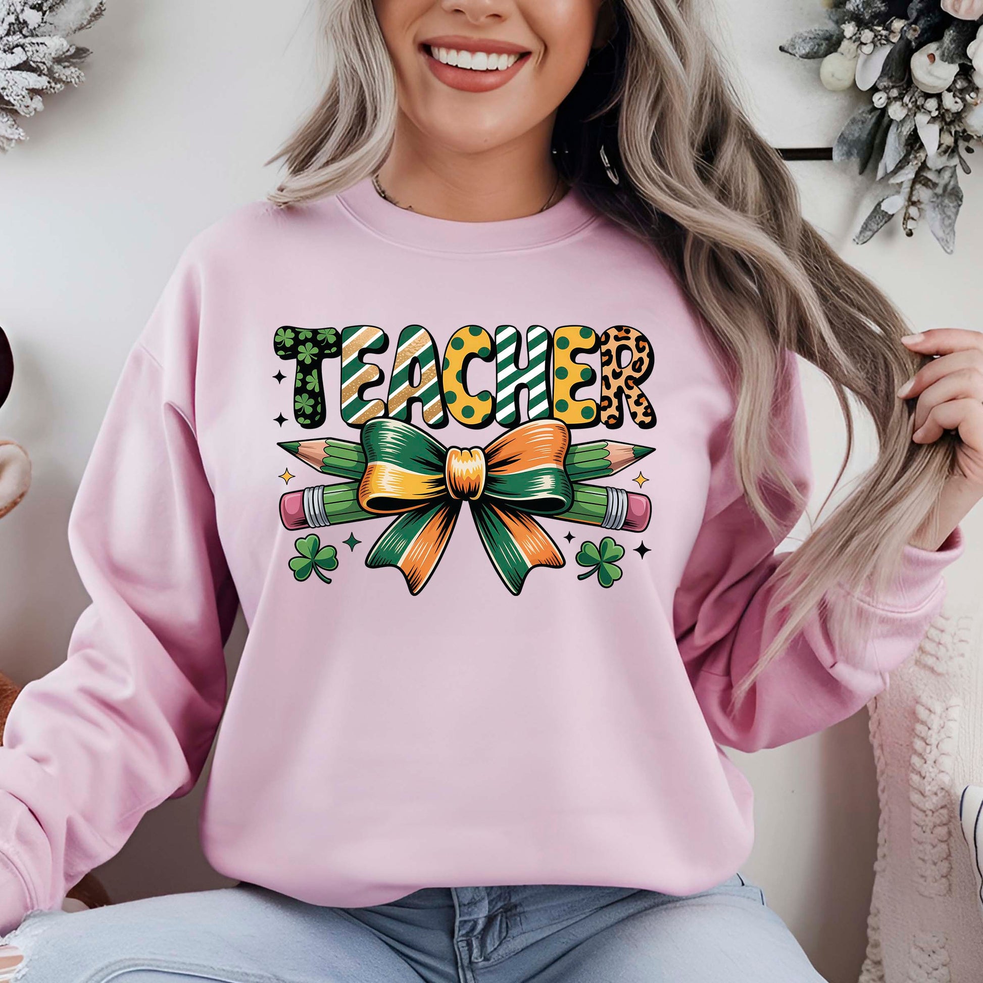 St Patrick's Day Sweatshirt Irish Teacher Shirts
