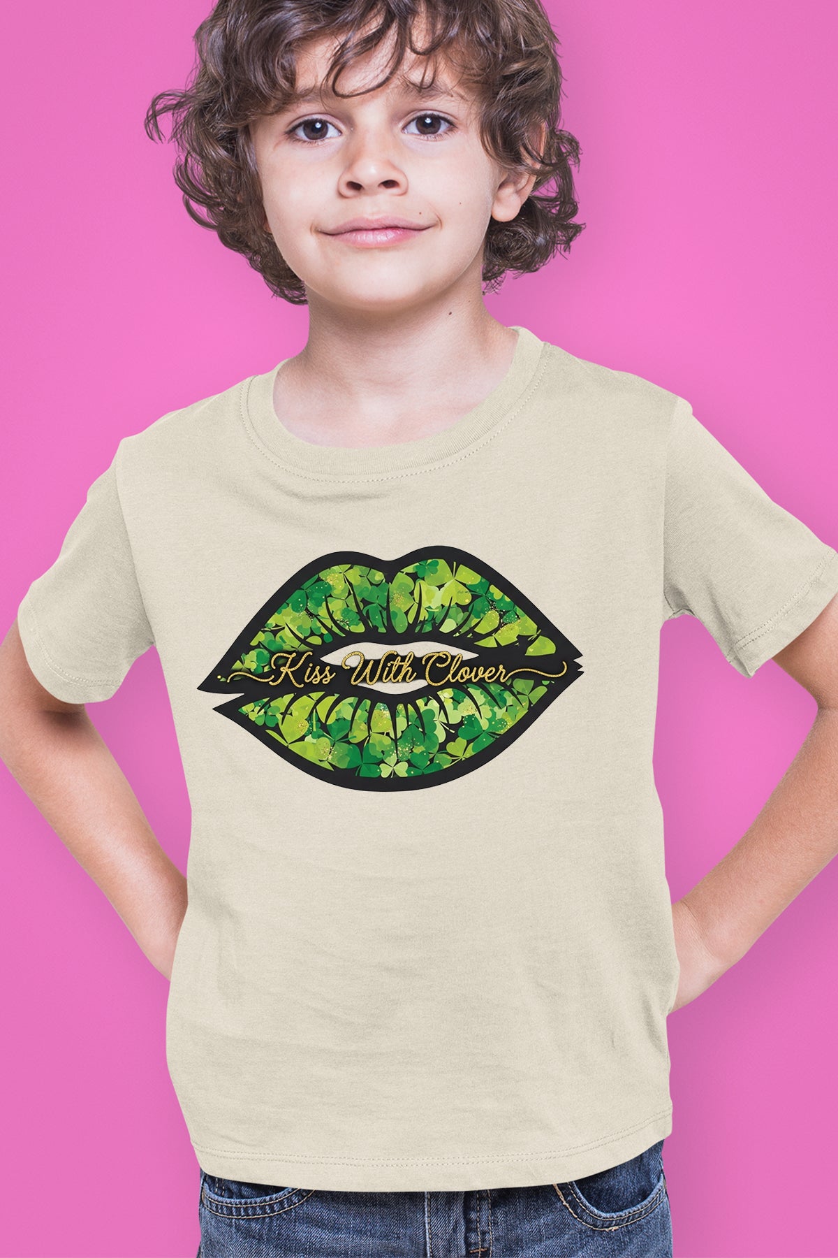 St Patricks Day Sweatshirt Kiss With Clover Viral Trend Shirts