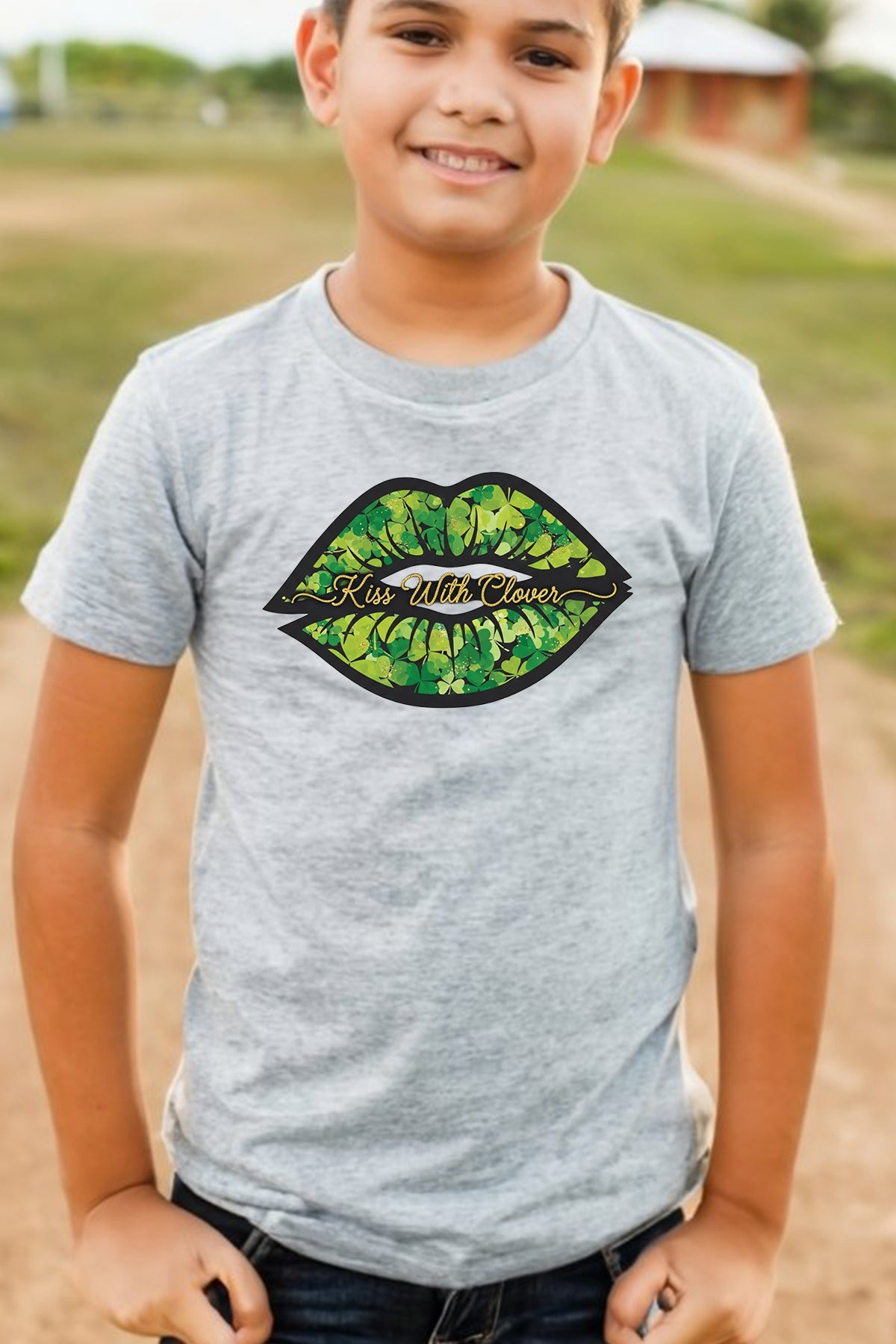 St Patricks Day Sweatshirt Kiss With Clover Viral Trend Shirts