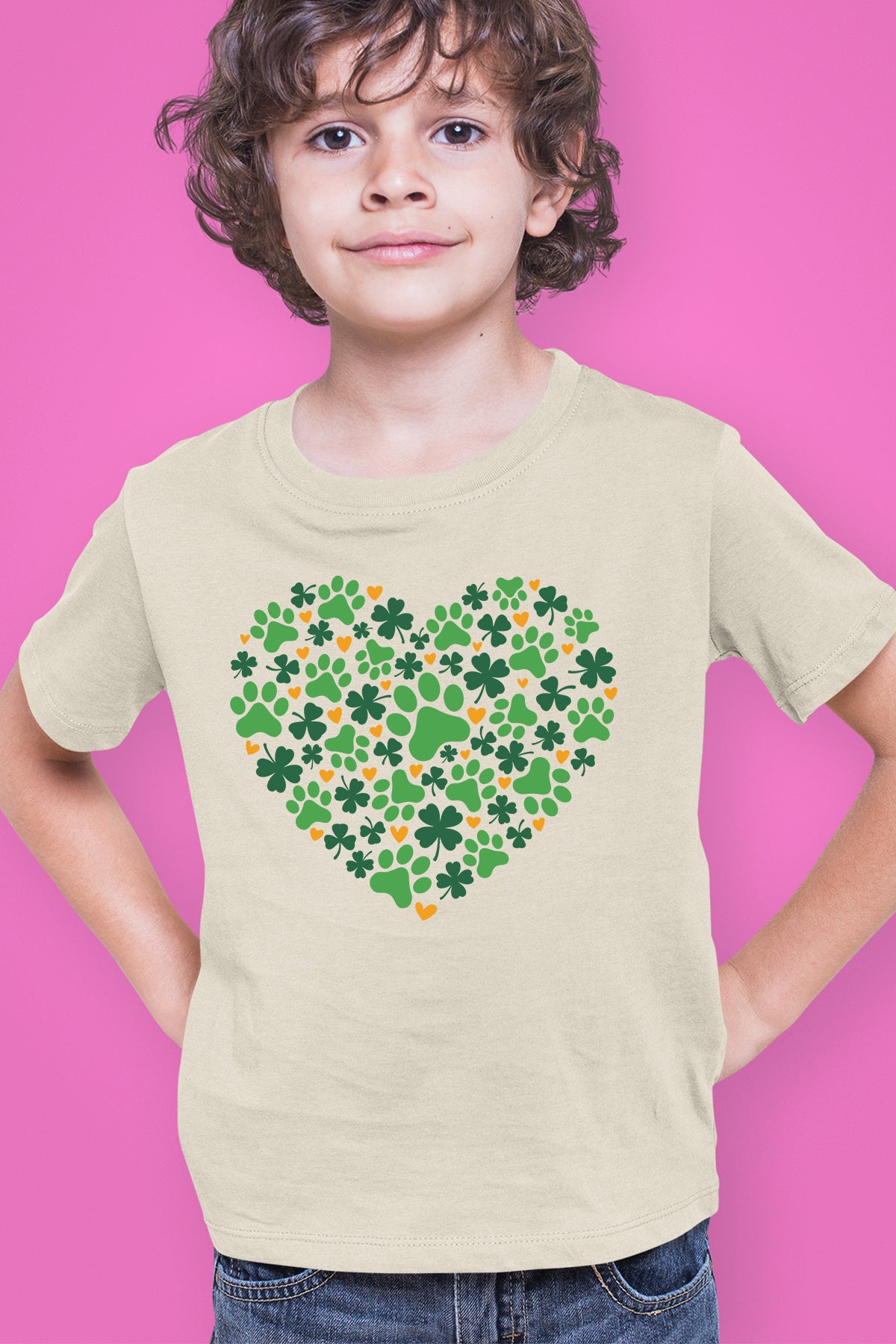 St Patrick's Day Sweatshirt Shamrock Dog Paw