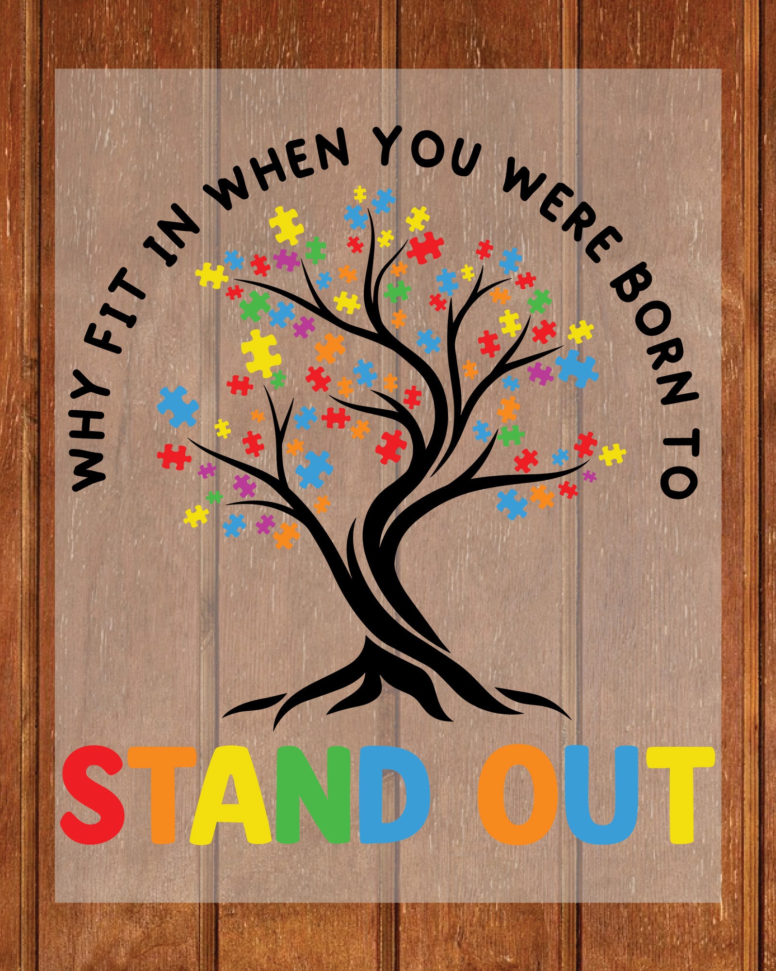 Stand out Autism Awareness DTF Transfer