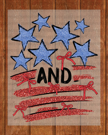Star and Stripe DTF Transfer