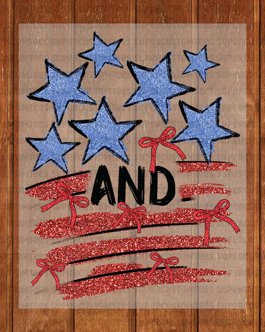 Star and Stripe DTF Transfer