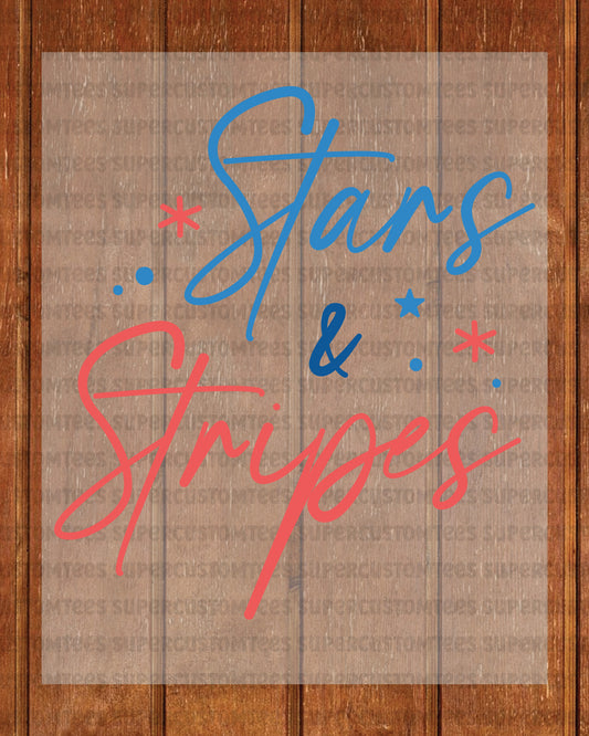 Star and Stripes 4th of July DTF Transfer