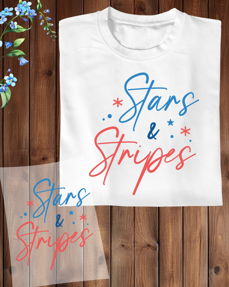 Star and Stripes 4th of July DTF Transfer