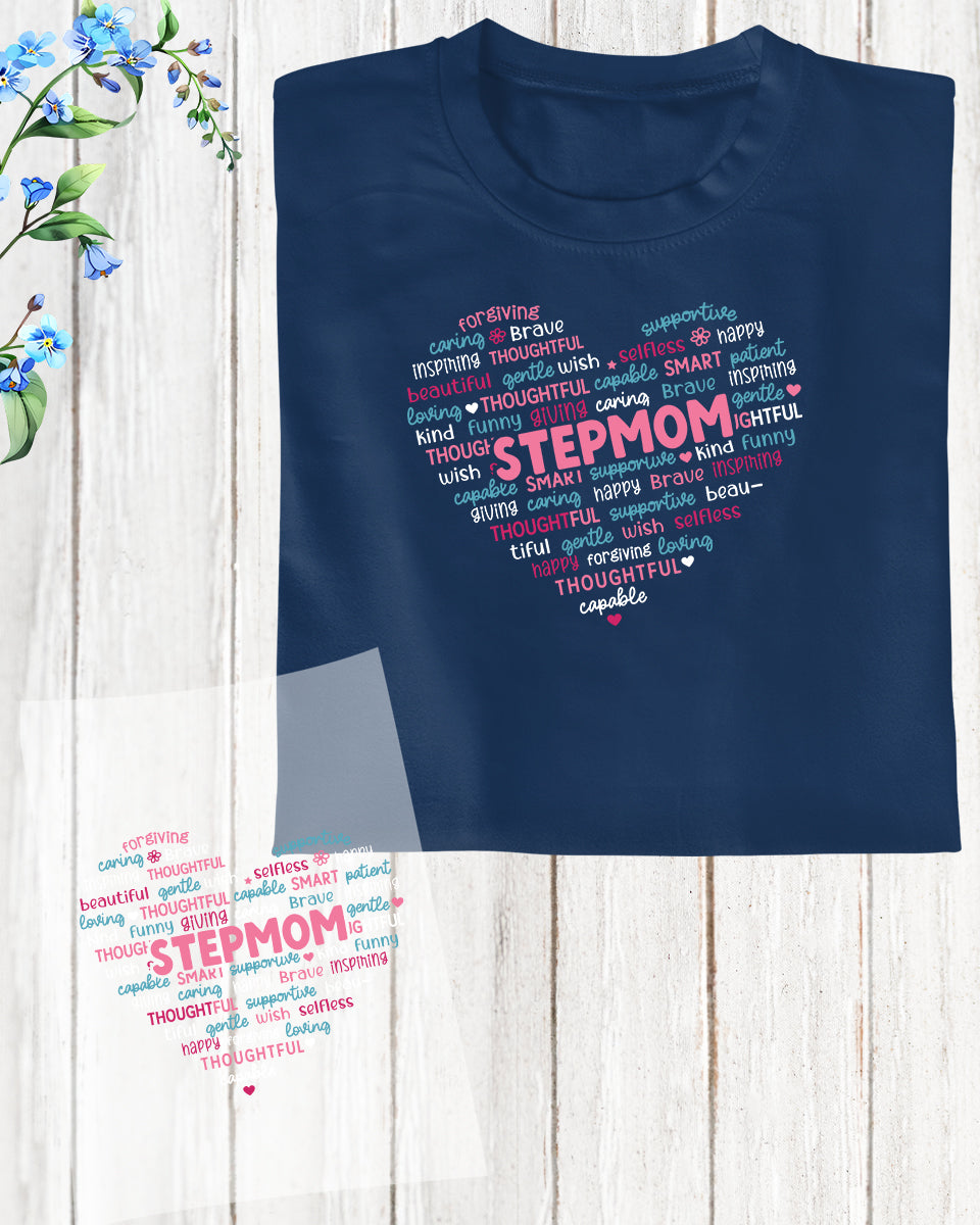 Stepmom Heart Trendy DTF Transfer Film