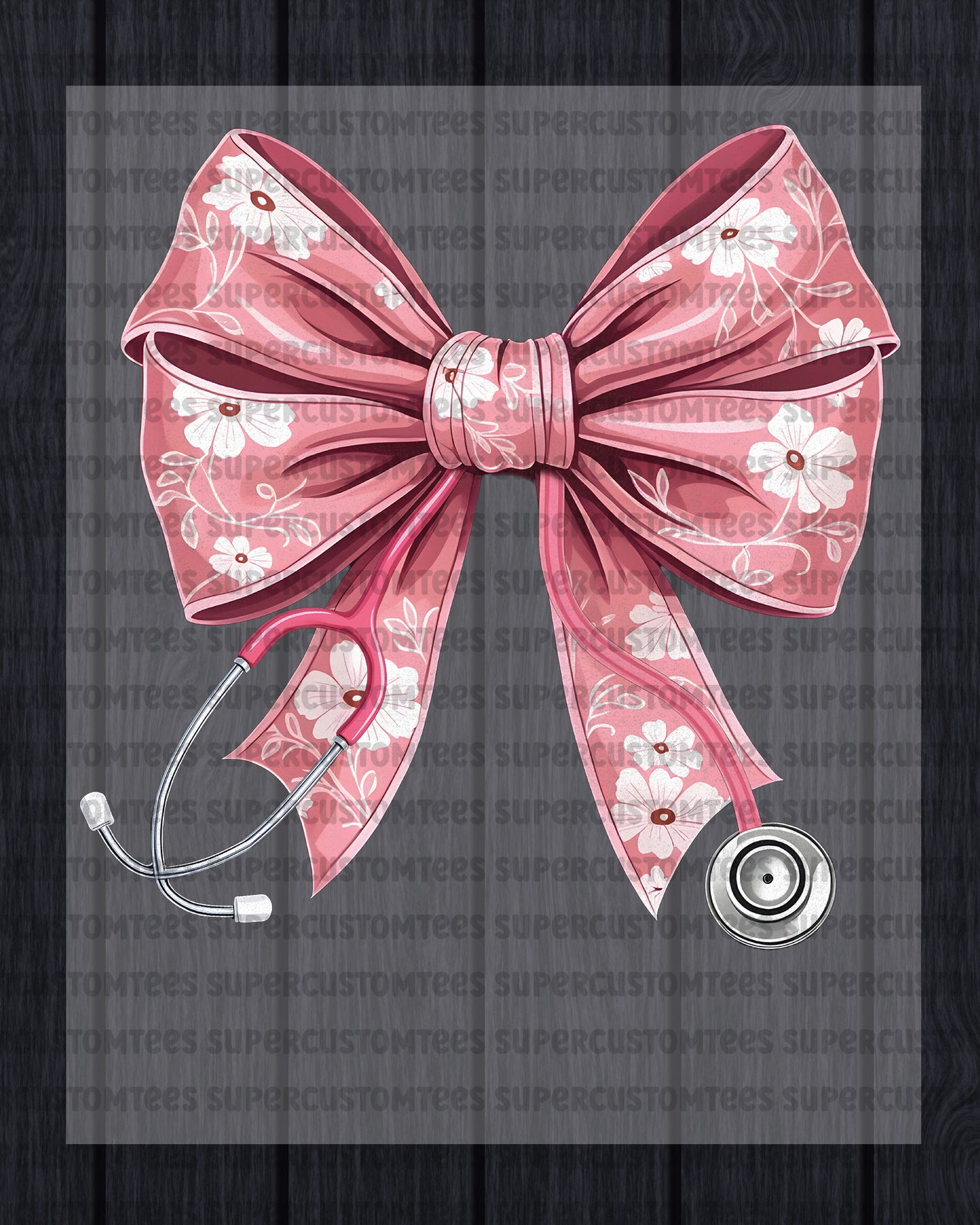 Stethoscope Nurse Coquette Bow DTF Transfer