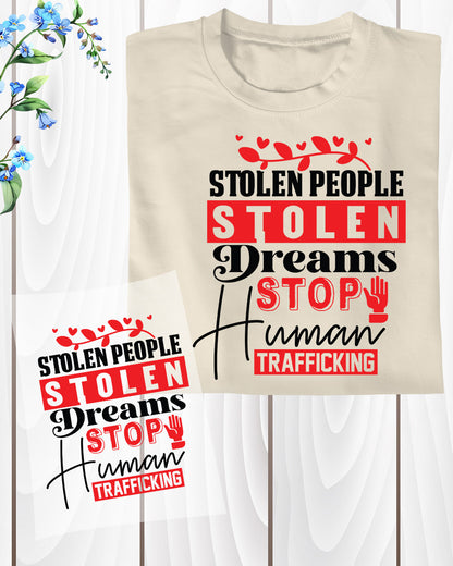 Stop Human Trafficking DTF Transfer Ready to Press