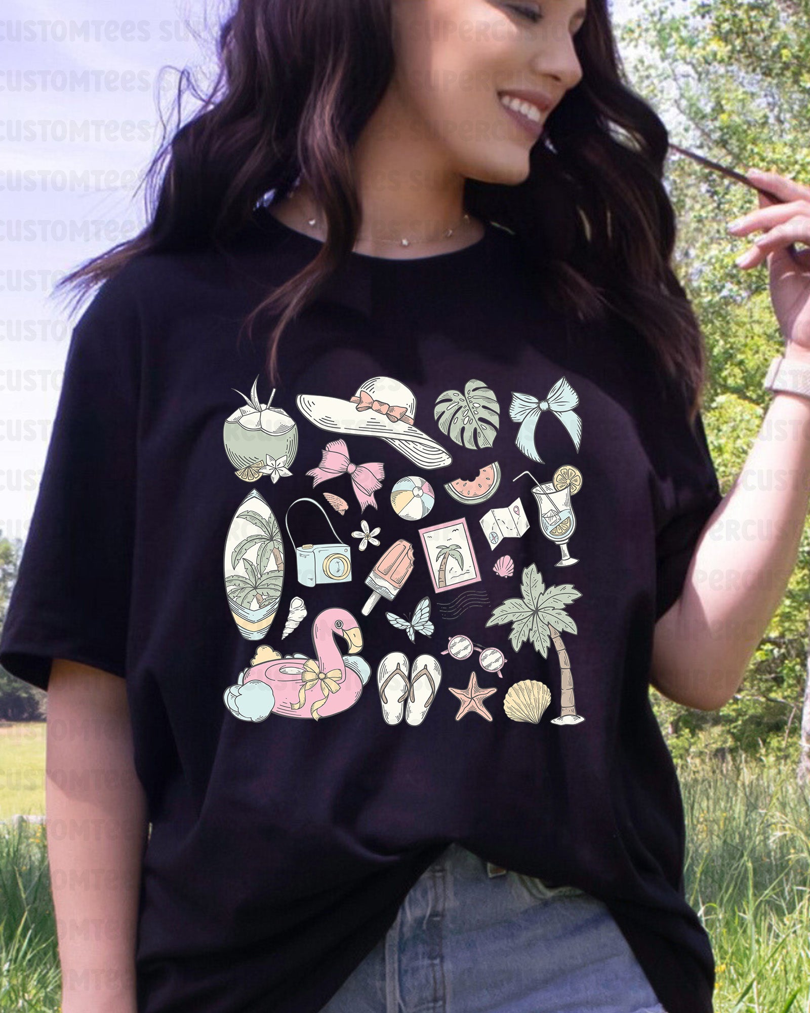 Summer Seashells DTF Transfer Ready to Press