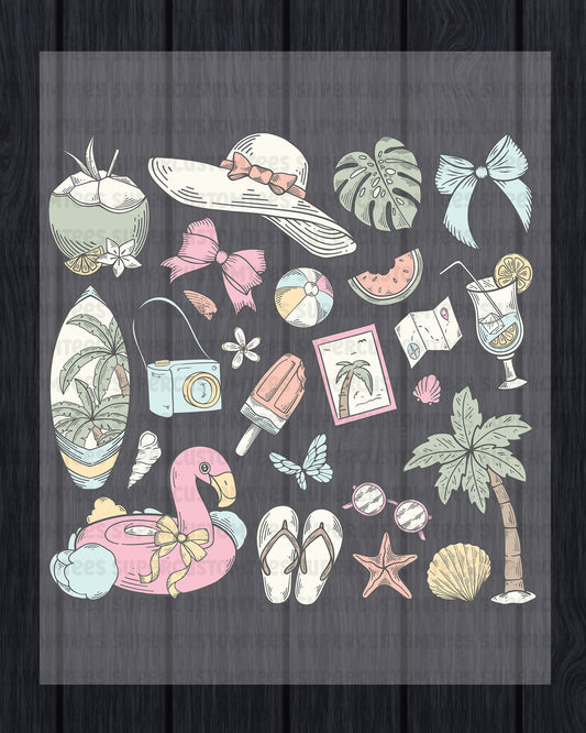 Summer Seashells DTF Transfer Ready to Press