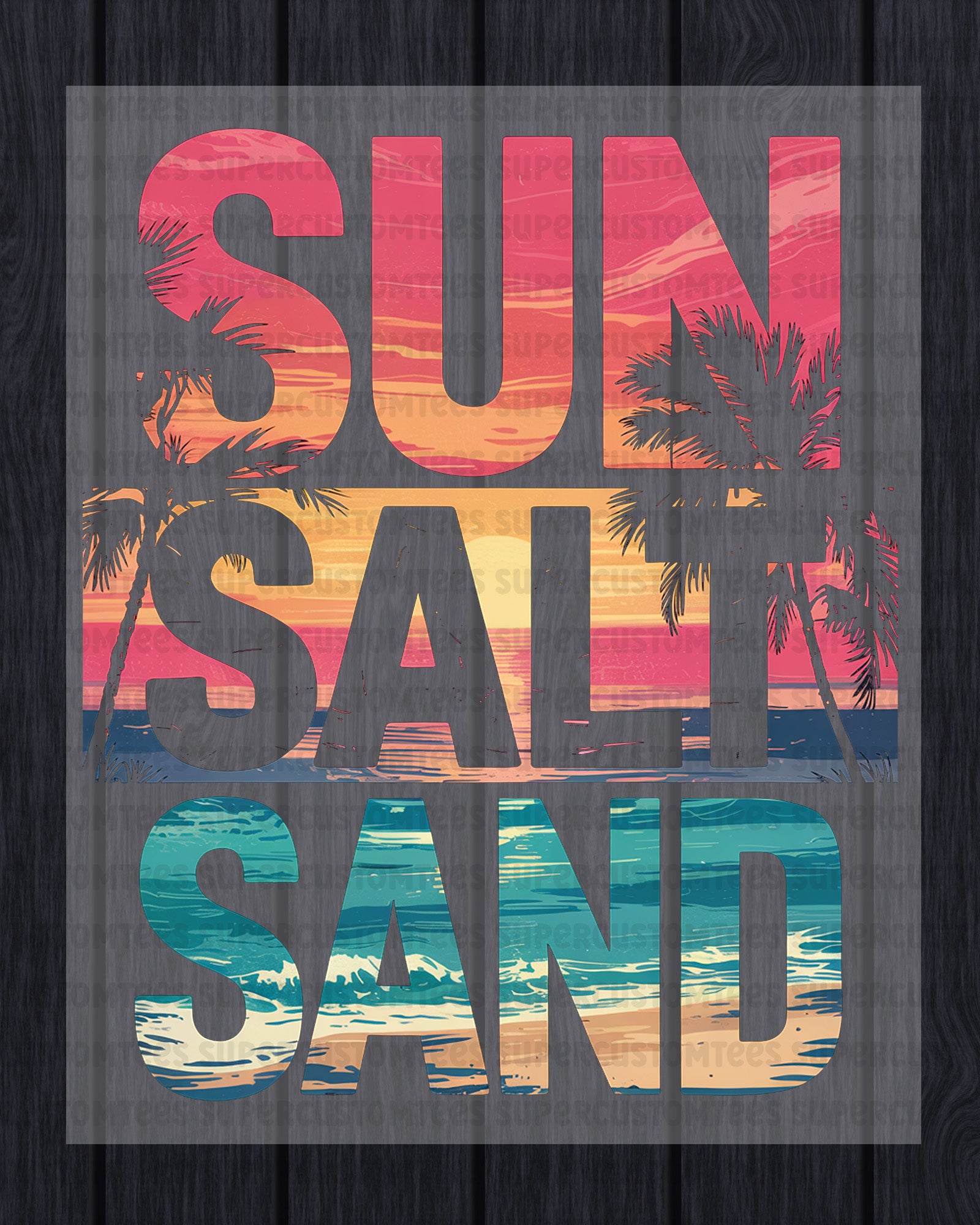 Summer Sun Salt Sand Heat Transfer for Shirts