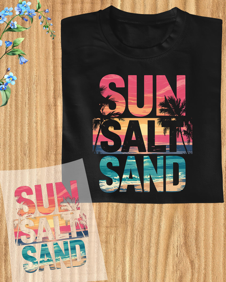 Summer Sun Salt Sand Heat Transfer for Shirts