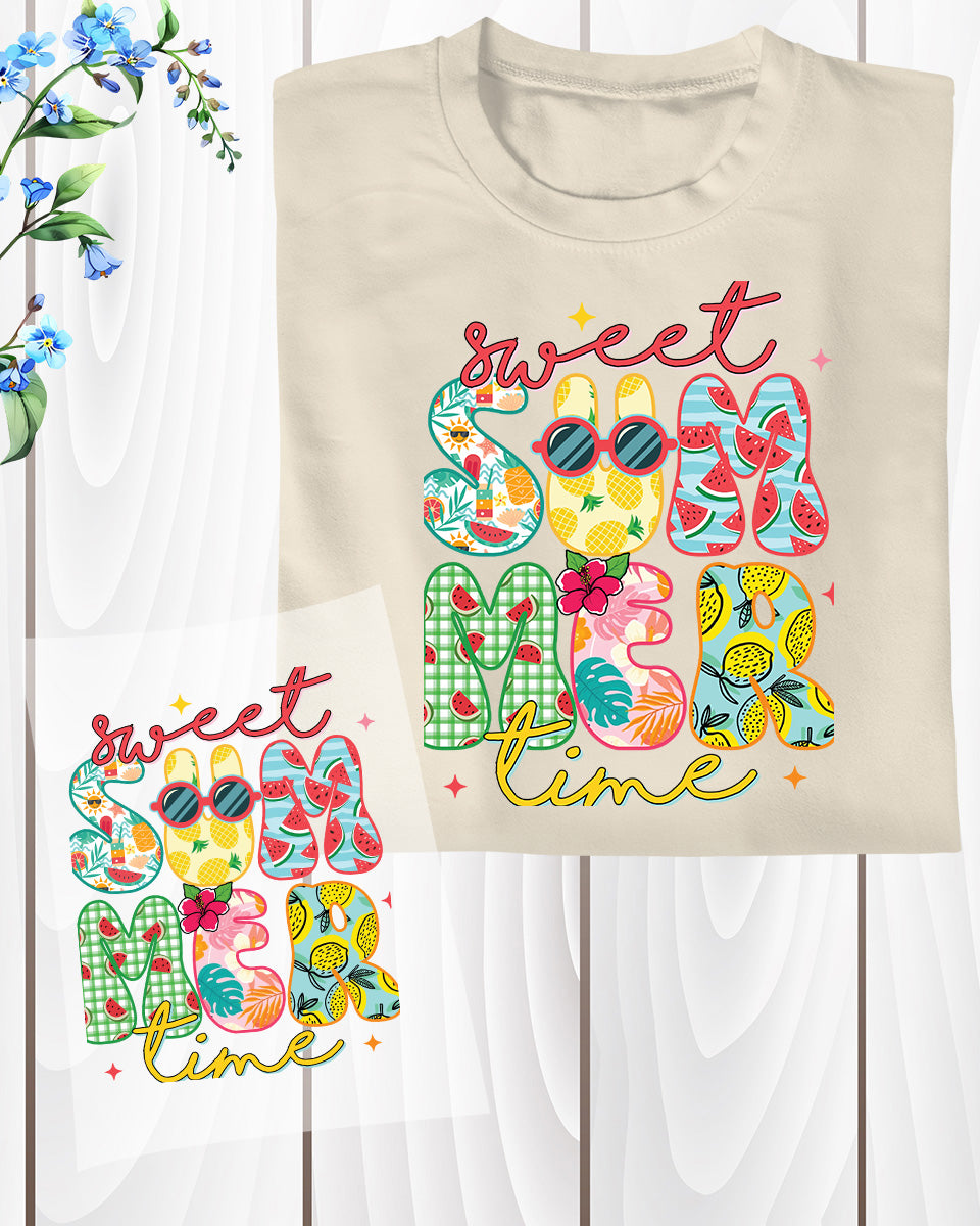 Summer Time DTF Transfer Ready to Press