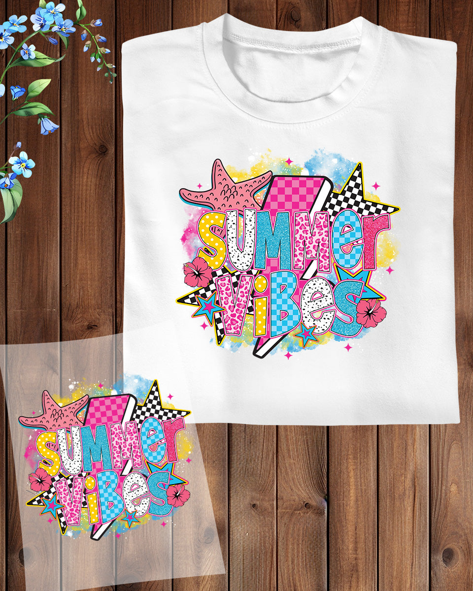 Summer Vibes DTF Transfer Ready to Press