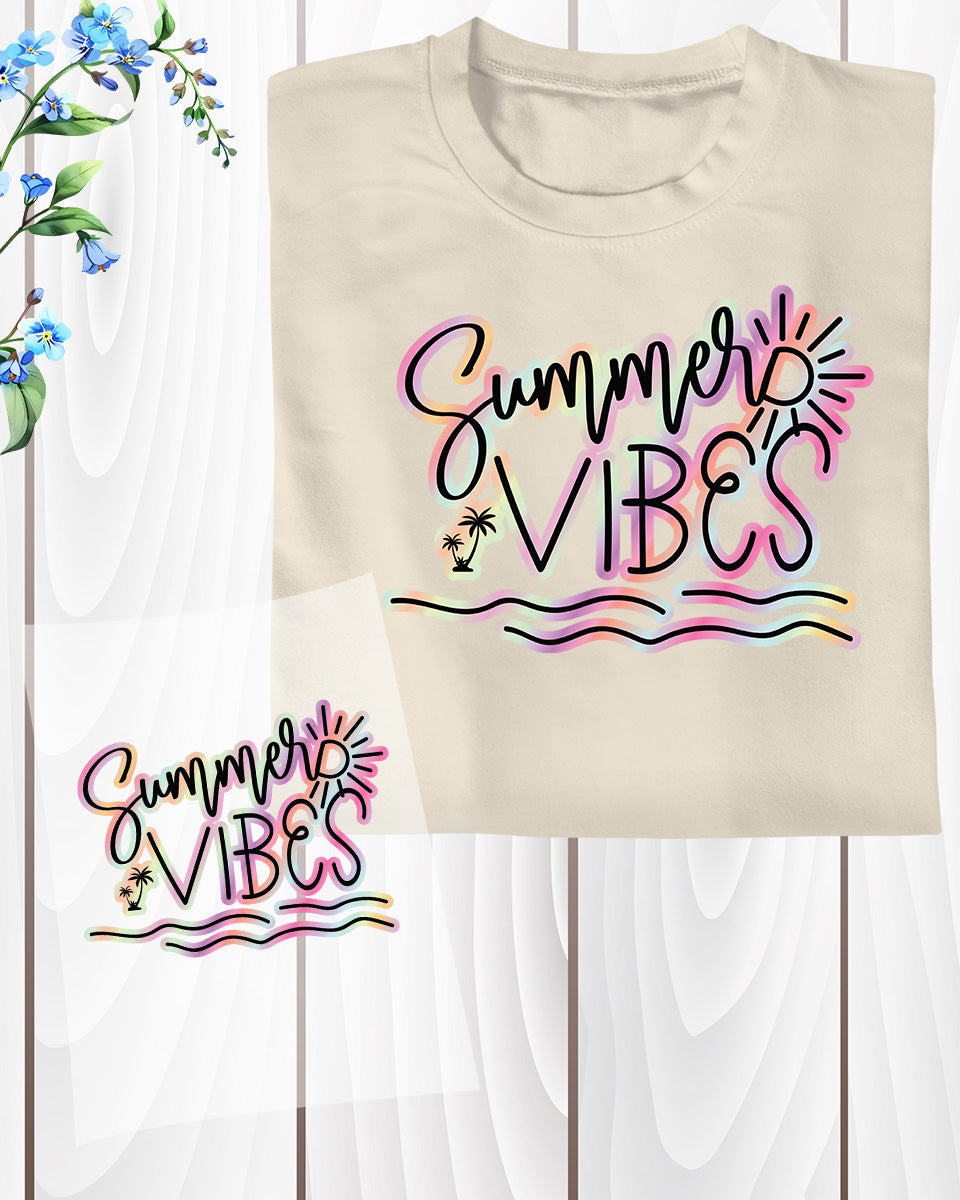 Summer Vibes DTF Transfer Ready to Press