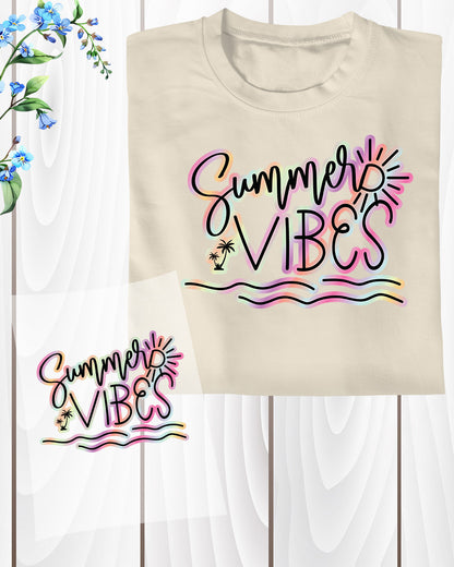 Summer Vibes DTF Transfer Ready to Press