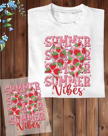 Summer Vibes Strawberry Coquette DTF Transfer Ready to Press