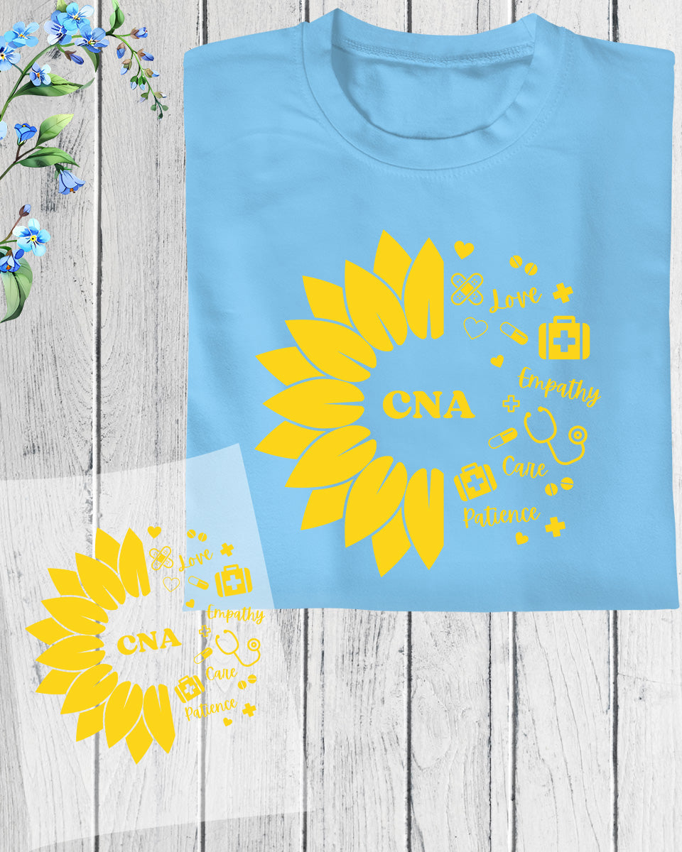 Sunflower Nurse CAN Heat Transfer for Shirts