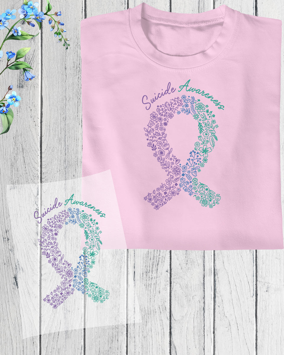 Suicide Awareness Ribbon DTF Transfer Film