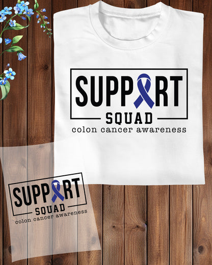 Support Squad Colon Cancer DTF Transfer Film