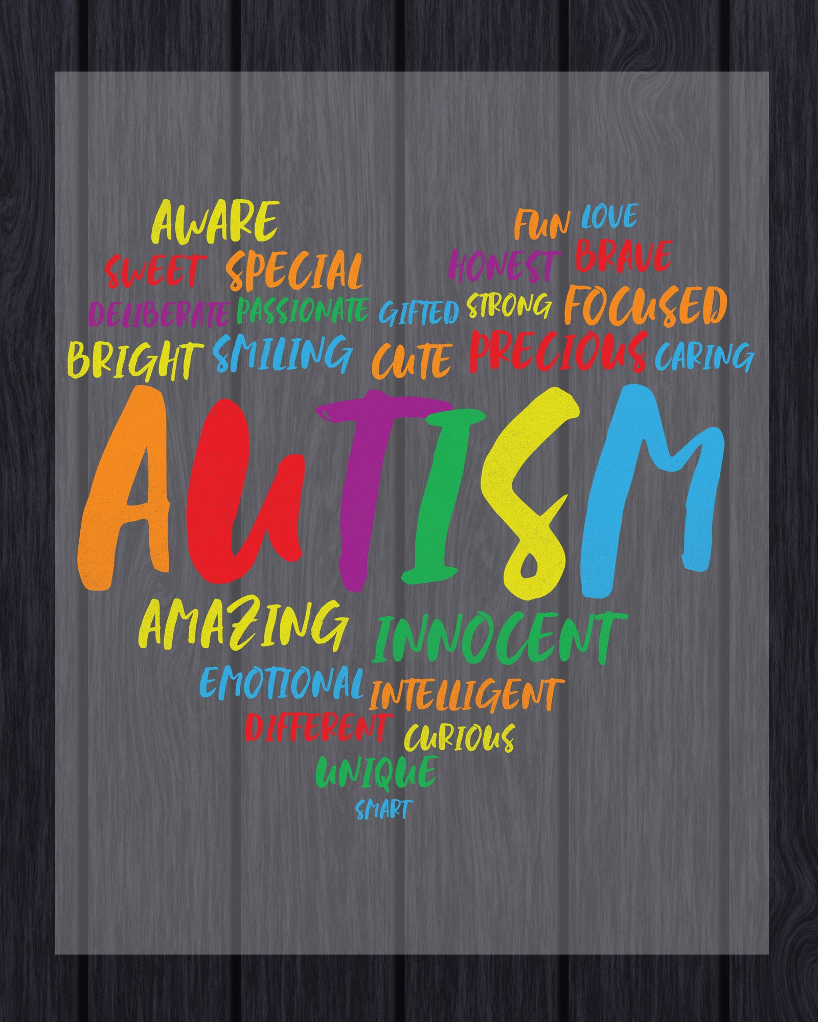 Support Autism Awareness Heart DTF Transfer