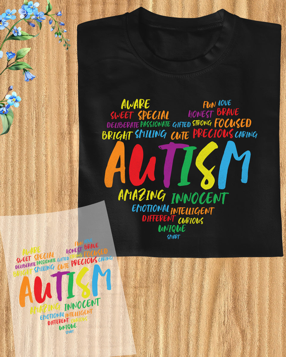 Support Autism Awareness Heart DTF Transfer