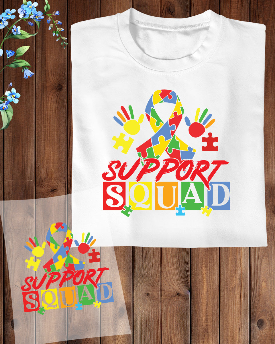 Support Squad Autism DTF Transfer Film