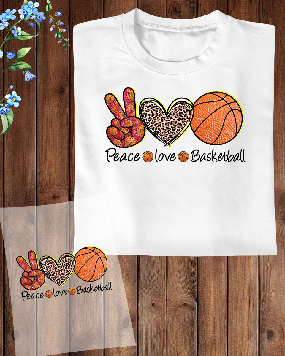 Peace love basketball Slogan DTF Transfer Film