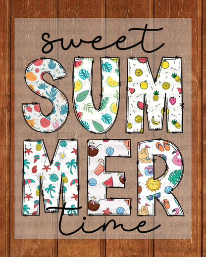Sweet Summer Time DTF Transfer Ready to Press