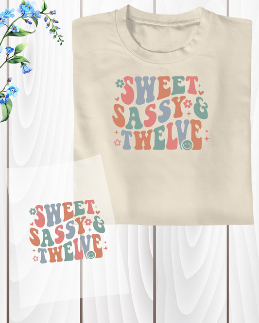 Sweet Sassy and Twelve Birthday DTF Transfer Film