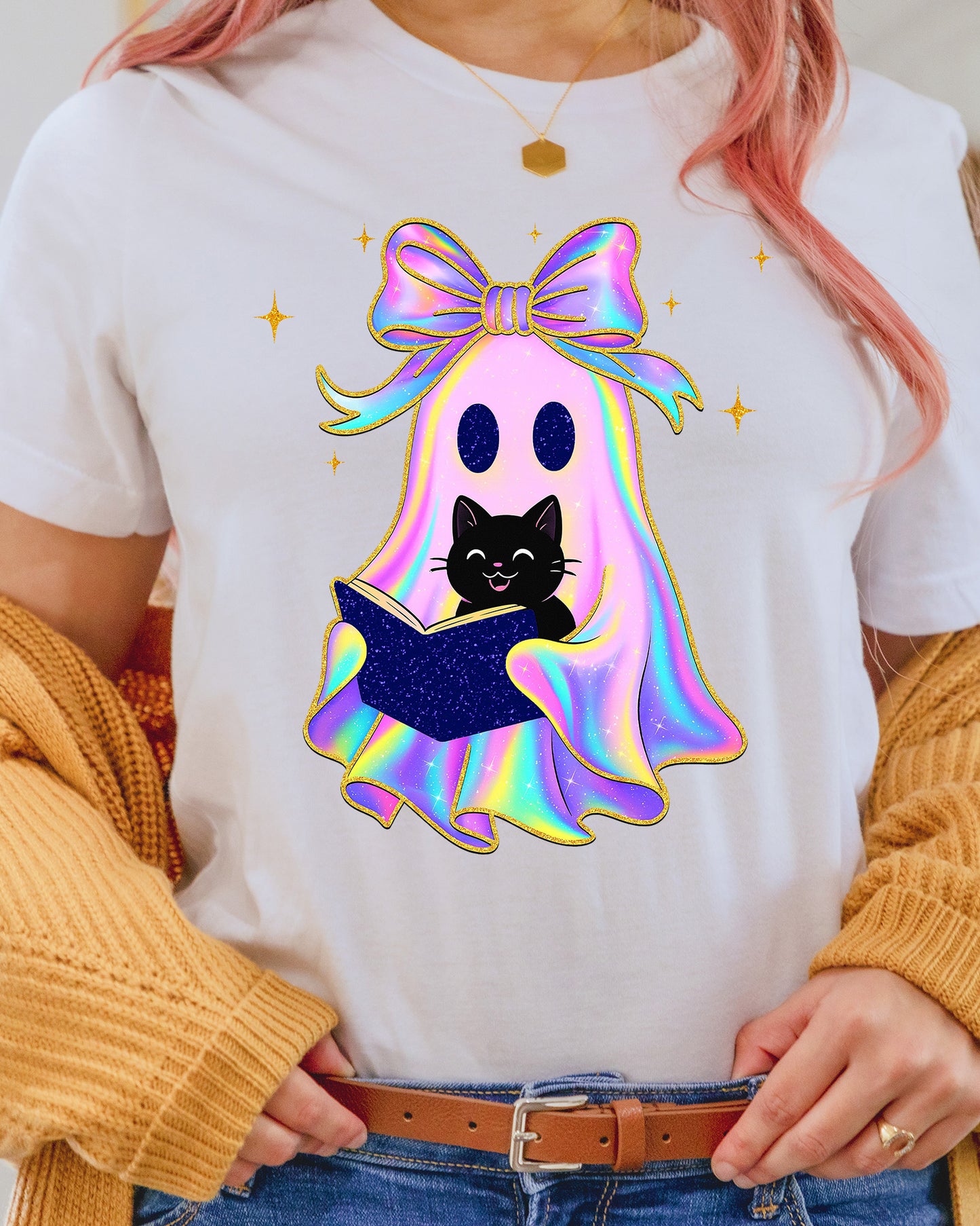 Ghosts Reading Books Iridescent Shirt