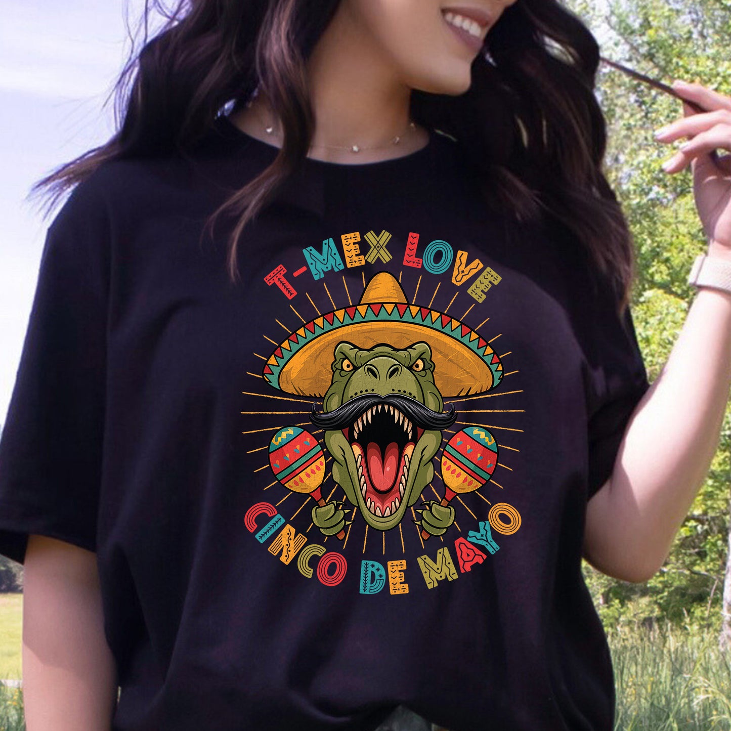 T-Mex Love Cinco De Mayo Dinosaur DTF Transfer