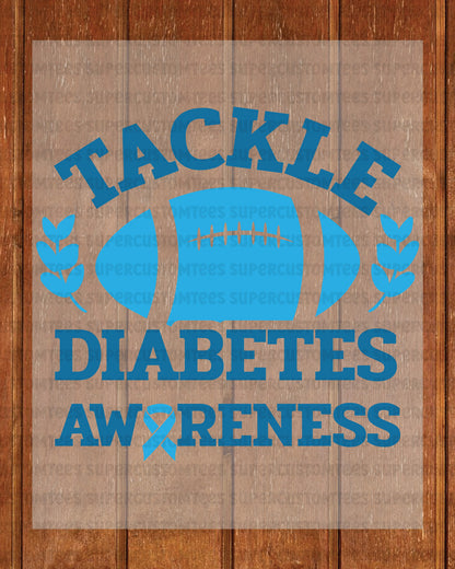Tackle Diabetes Awareness DTF Transfer Ready to Press