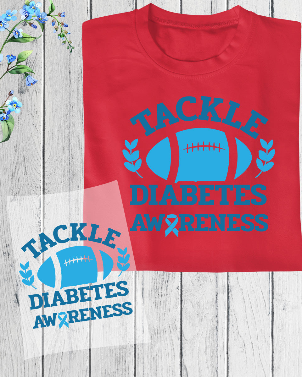 Tackle Diabetes Awareness DTF Transfer Ready to Press