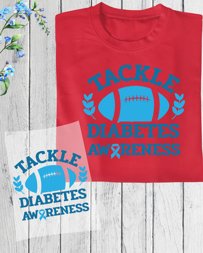 Tackle Diabetes Awareness DTF Transfer Ready to Press