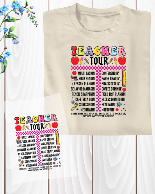 Retro Teacher Tour DTF Transfer Film