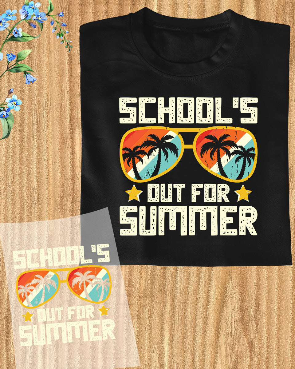 School's Out for Summer Retro gift DTF Transfer Sheets