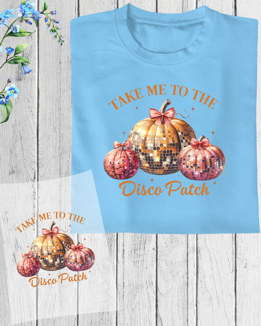 Disco Ball Pumpkin DTF Transfer Film