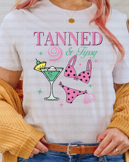 Tanned and Tipsy DTF Transfer Ready to Press