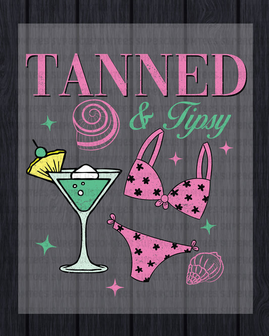 Tanned and Tipsy DTF Transfer Ready to Press