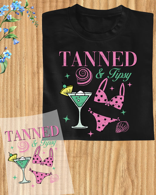 Tanned and Tipsy DTF Transfer Ready to Press