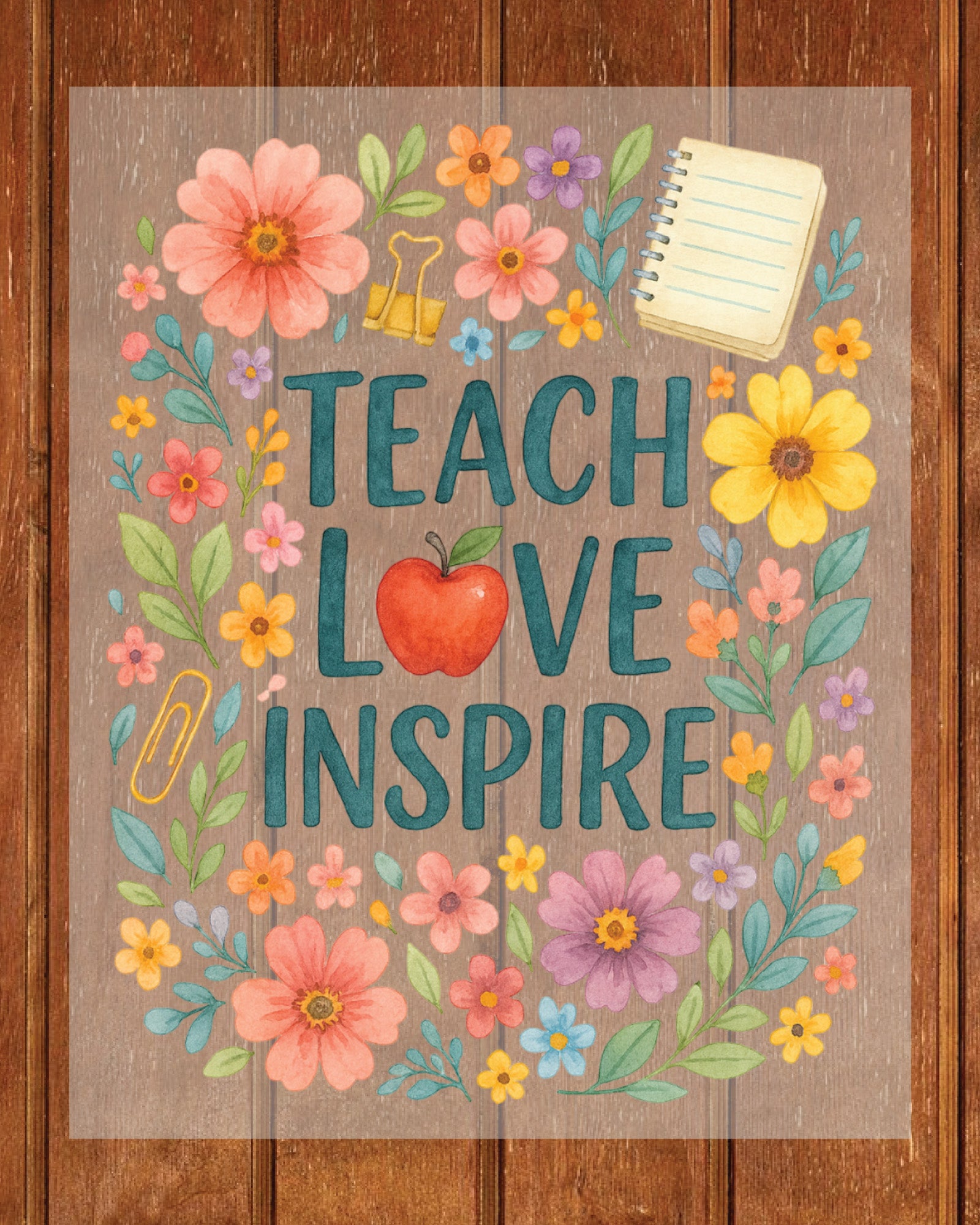 Teach Love Inspire Boho Teacher DTF Transfer