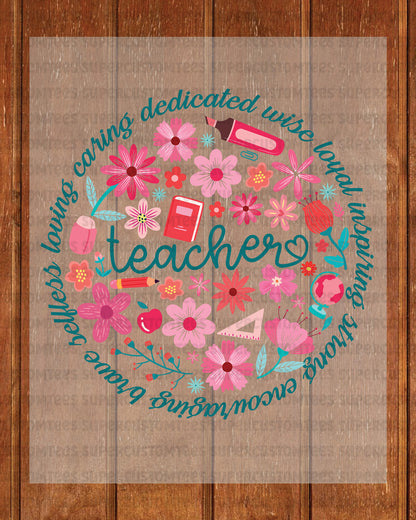 Teacher Appreciation DTF Transfer Ready to Press