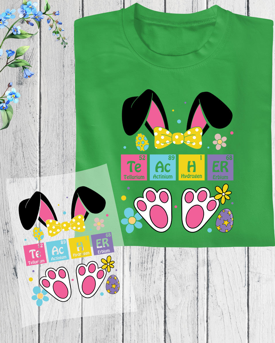 Teacher Bunny Easter Day DTF Transfer