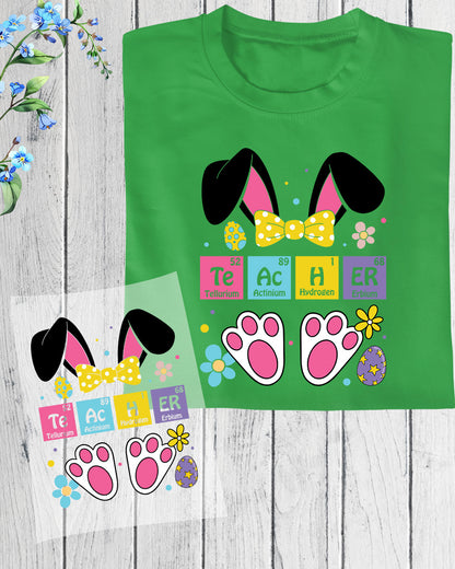 Teacher Bunny Easter Day DTF Transfer