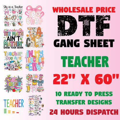 Teacher DTF Transfer Gang Sheet