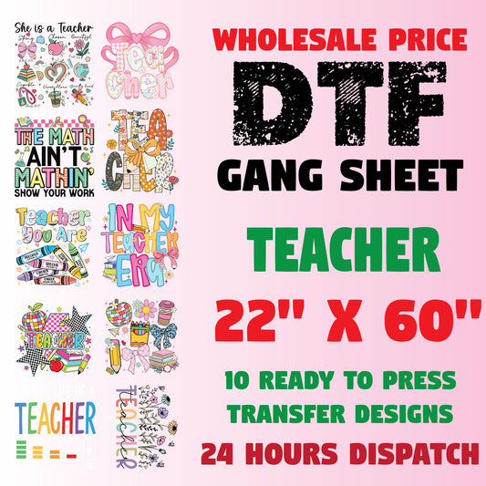 Teacher DTF Transfer Gang Sheet