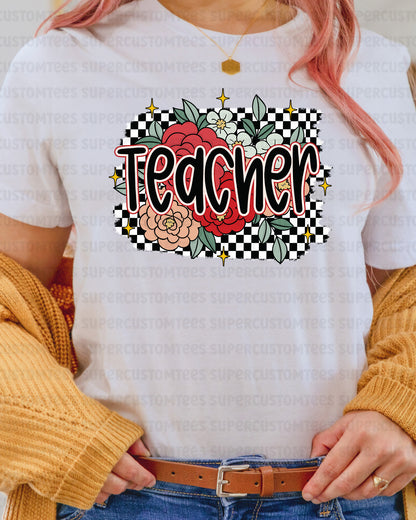Teacher Flower DTF Transfer Ready to Press