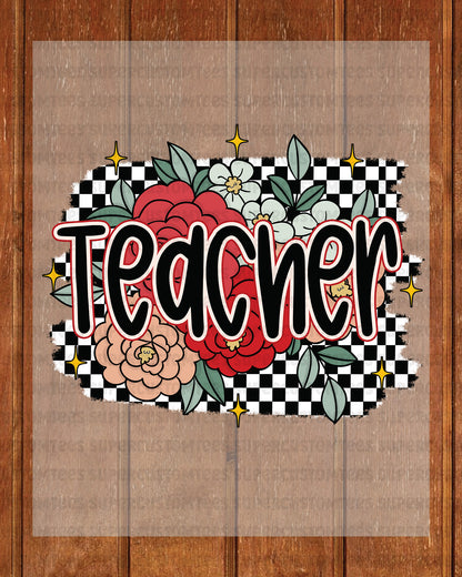Teacher Flower DTF Transfer Ready to Press