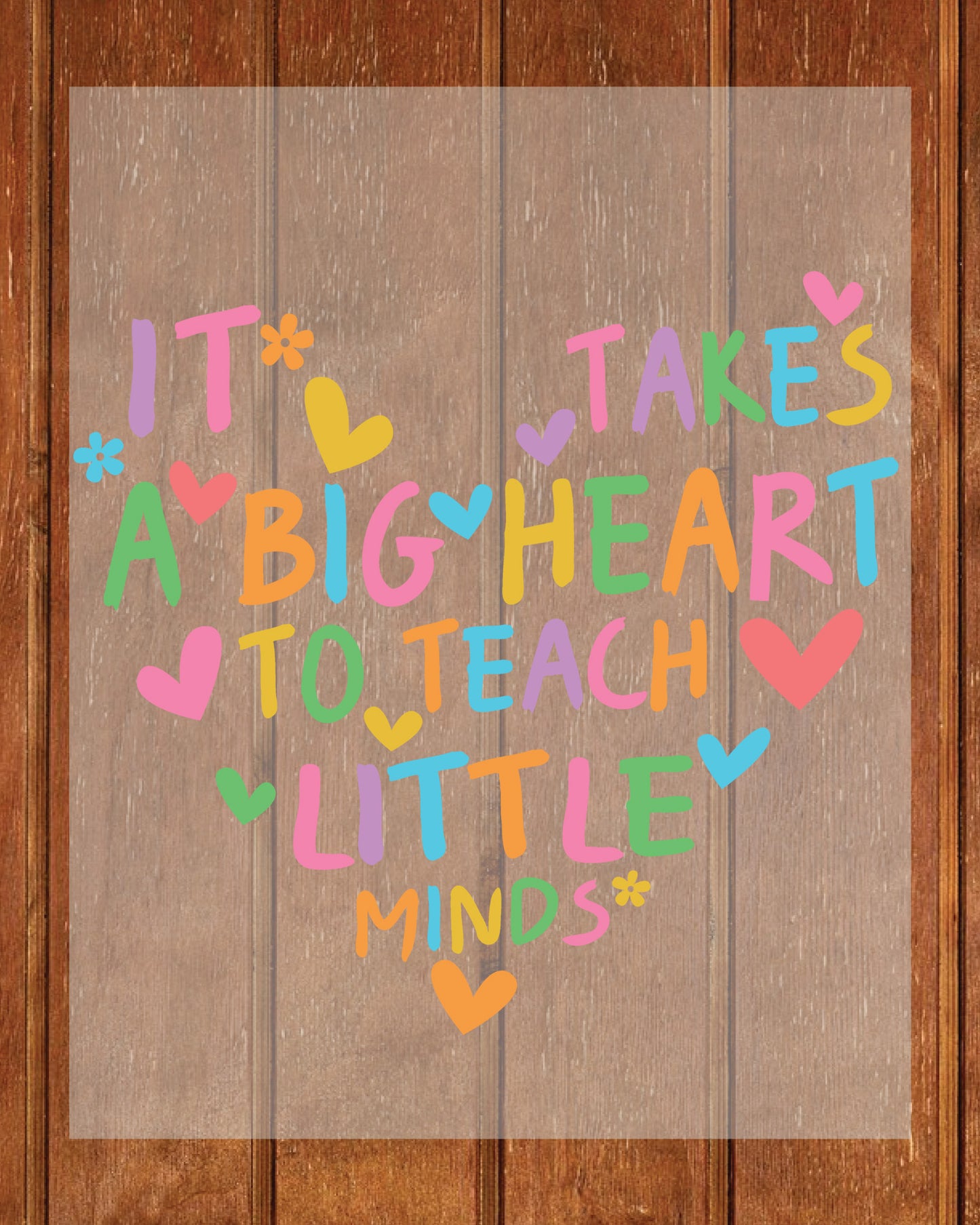 Teacher Heart Teach Little Minds DTF Transfer